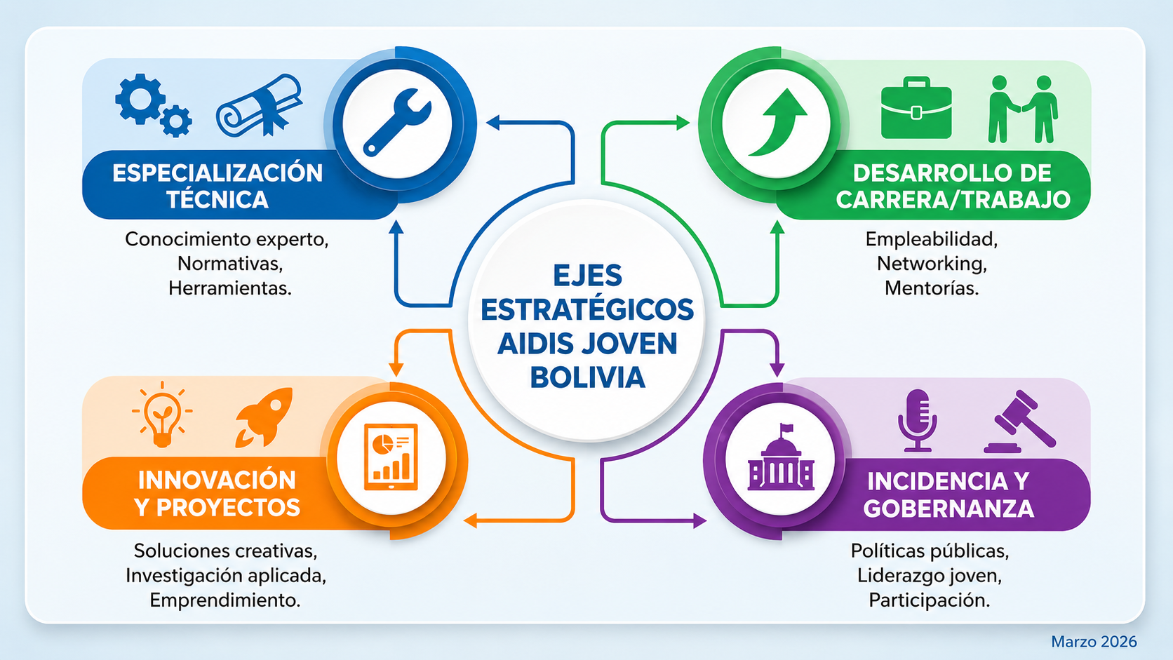 Ejes estratégicos AIDIS Joven Bolivia